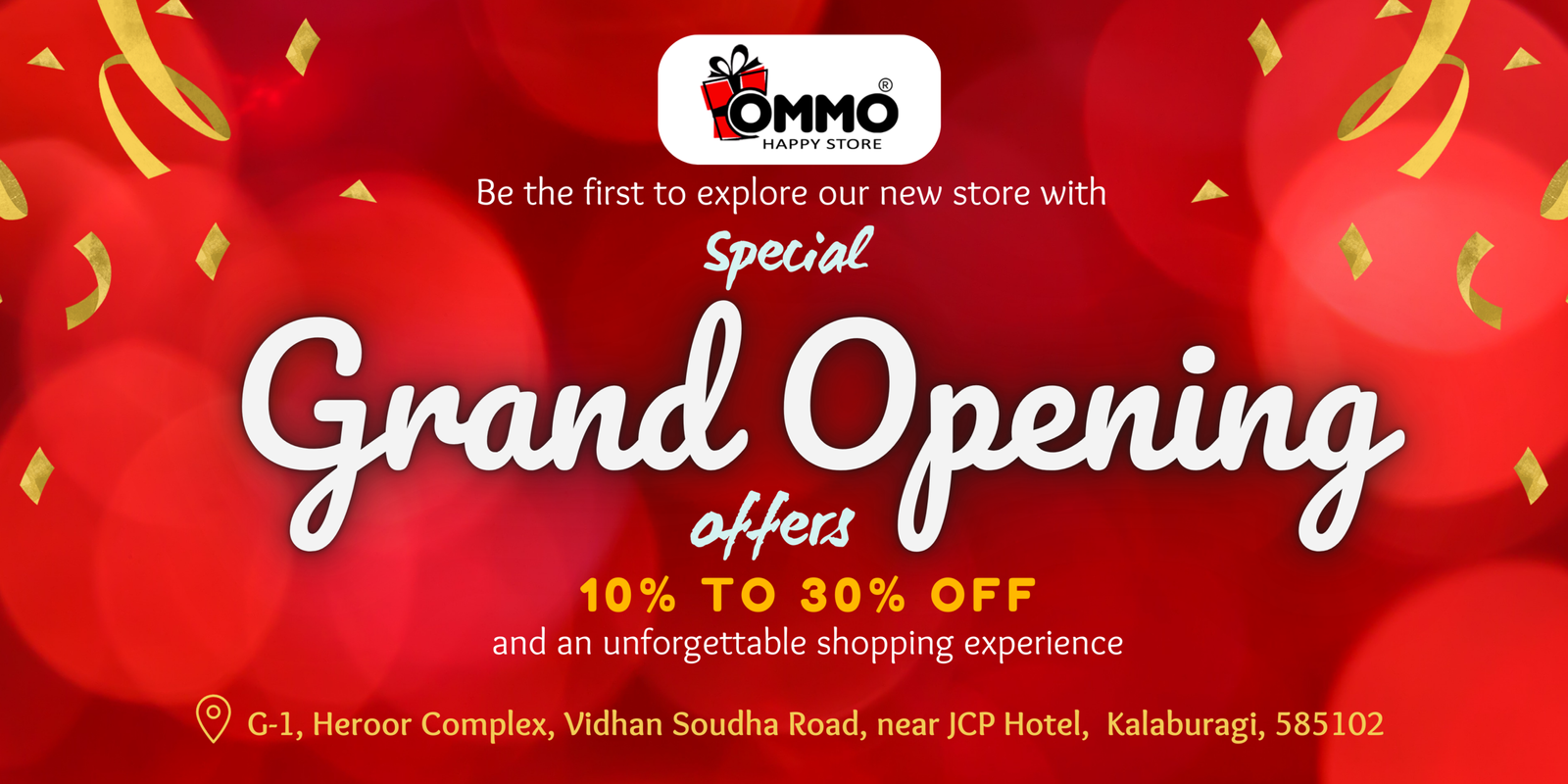 Ommo Happy Store Grand Opening Banner