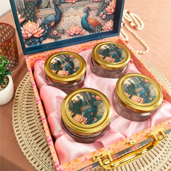 Premium Packaging Box With 4 Salsa Jars for Food