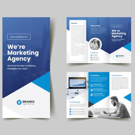 custom trifold brochure flyer print for business. Custom Trifold Company Brochure Printing