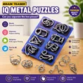Pack of 1 with 6 Sets Brain Teaser Metal Puzzles Set