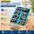 Pack of 1 with 6 Sets Brain Teaser Metal Puzzles Set