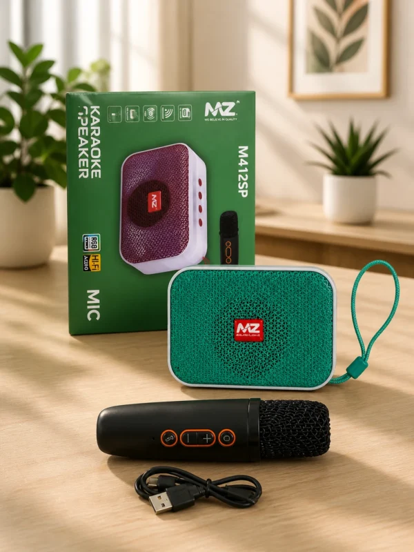 Multicolor-Pack-of-1-MZ-M412SP-Portable-Bluetooth-Karaoke-Speaker-with-Wireless-Mic