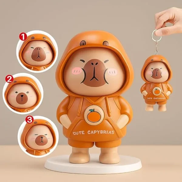 Pack of 2 Cute Cartoon Projection Face Change Key Chain Keyring for Bags, Car, Bike & Home Key Chain