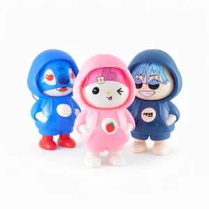 Pack of 2 Cute Cartoon Projection Face Change Key Chain Keyring for Bags, Car, Bike & Home Key Chain