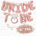 Bride To Be Balloon Decoration Kit – Rose Gold Foil Letter & Latex Balloons for Bachelorette Party