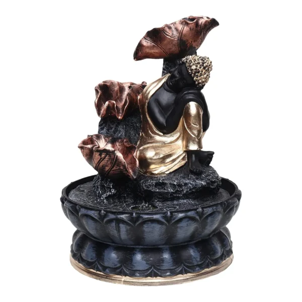 Buddha Tabletop Waterfall Fountain Meditation Relaxing Indoor Decoration, Zen Fountain for Home, Office, Bedroom Decoration