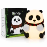 Cute Panda Silicone Night Light – Rechargeable Multicolor Touch Lamp for Kids