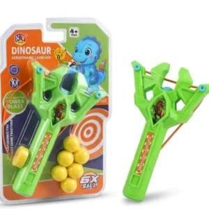 Dinosaur Ball Launcher Toy for Kids 4+ – Slingshot-Style Launcher with 6 Soft Foam Balls