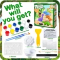 DIY Dinosaur Mould & Paint Kit for Kids 5+ – 7 Plaster Figurine Moulds with Paints & Tools