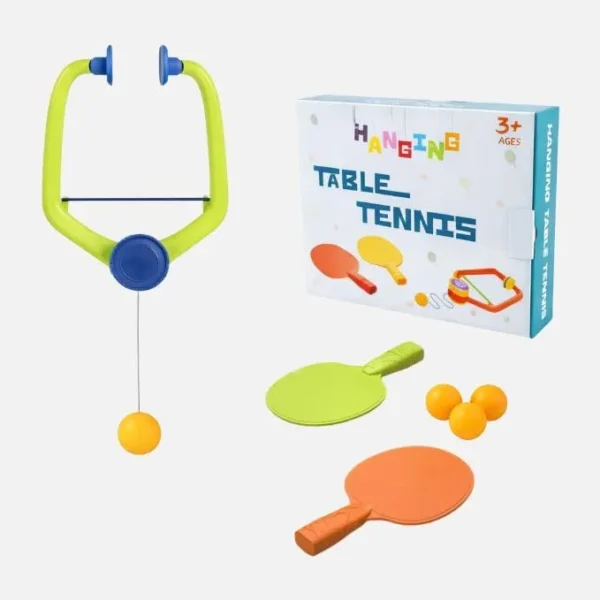 Hanging Table Tennis Practice Set for Kids 3+ – Indoor Self-Training Game with Paddles & Balls