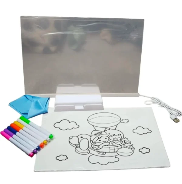 LED Acrylic Writing & Drawing Board – Reusable Dry Erase Message Board with Stand