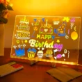 LED Acrylic Writing & Drawing Board – Reusable Dry Erase Message Board with Stand