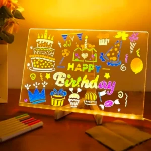 LED Acrylic Writing & Drawing Board – Reusable Dry Erase Message Board with Stand. LED Acrylic Writing & Drawing Board – Reusable Dry Erase Message Board with Stand