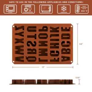 Large Alphabet Silicone Mould – Letter Mould for Cake, Chocolate, Crayons, Candles & Crafts