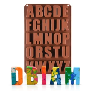 Large Alphabet Silicone Mould – Letter Mould for Cake, Chocolate, Crayons, Candles & Crafts