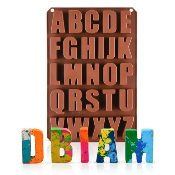 Large Alphabet Silicone Mould – Letter Mould for Cake, Chocolate, Crayons, Candles & Crafts