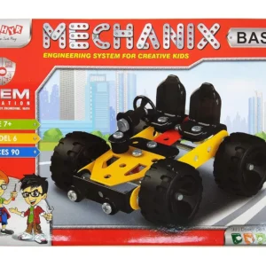 MECHANIX Basic Metal Construction Kit – 90-Piece STEM Building Set for Kids 7+