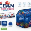 Ocean Play Tent for Kids 3+ – Pop-Up Underwater Mermaid & Fish Theme Tent with Mesh Windows