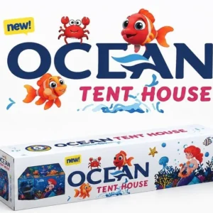 Ocean Play Tent for Kids 3+ – Pop-Up Underwater Mermaid & Fish Theme Tent with Mesh Windows