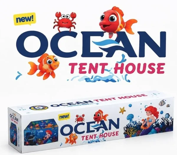 Ocean Play Tent for Kids 3+ – Pop-Up Underwater Mermaid & Fish Theme Tent with Mesh Windows Ocean Play Tent for Kids 3+ – Pop-Up Underwater Mermaid & Fish Theme Tent with Mesh Windows