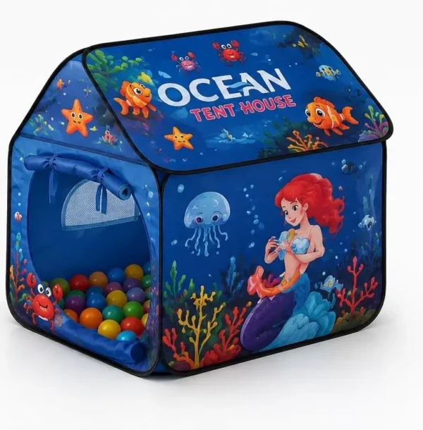 Ocean Play Tent for Kids 3+ – Pop-Up Underwater Mermaid & Fish Theme Tent with Mesh Windows.. Ocean Play Tent for Kids 3+ – Pop-Up Underwater Mermaid & Fish Theme Tent with Mesh Windows