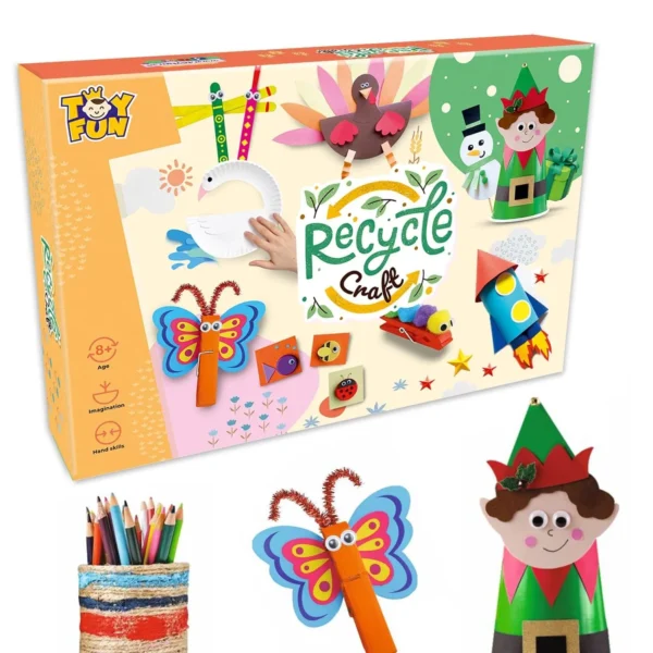 Recycle Craft Kit for Kids 5+ – 20+ DIY Eco-Friendly Art & Craft Projects