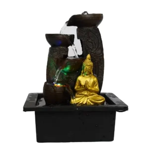 Waterfall Fountain with LED Lights – Indoor & Outdoor Decorative Tabletop Showpiece