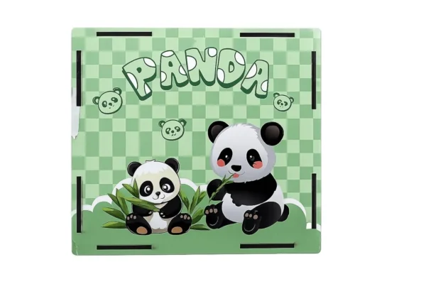 ₹1 Lakh Money Saving Box – Wooden Panda Piggy Bank with Pen for Kids & Adults