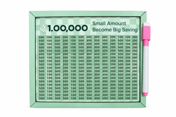₹1 Lakh Money Saving Box – Wooden Panda Piggy Bank with Pen for Kids & Adults